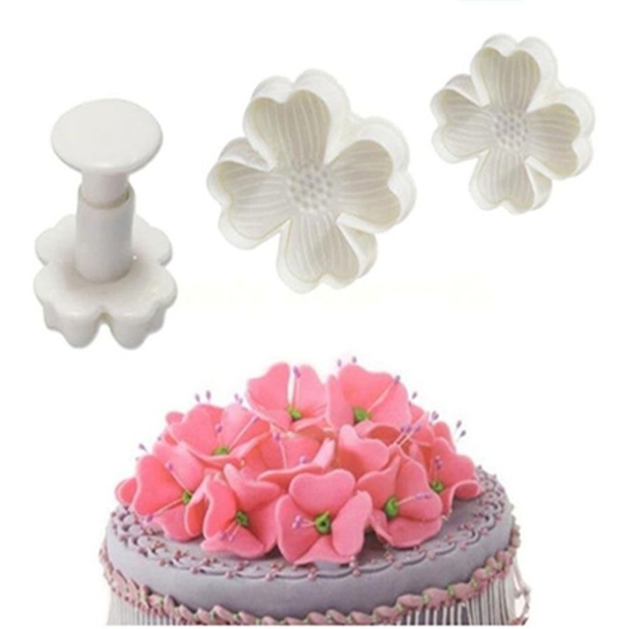 Molde cortador flor de cerezo silvestre trébol para pasta o fondant