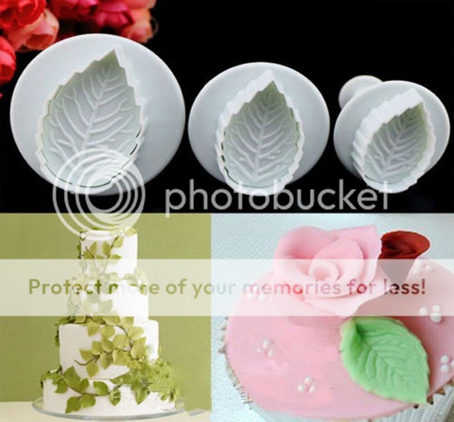 set molde plástico hojas de rosa para pasta moldeable