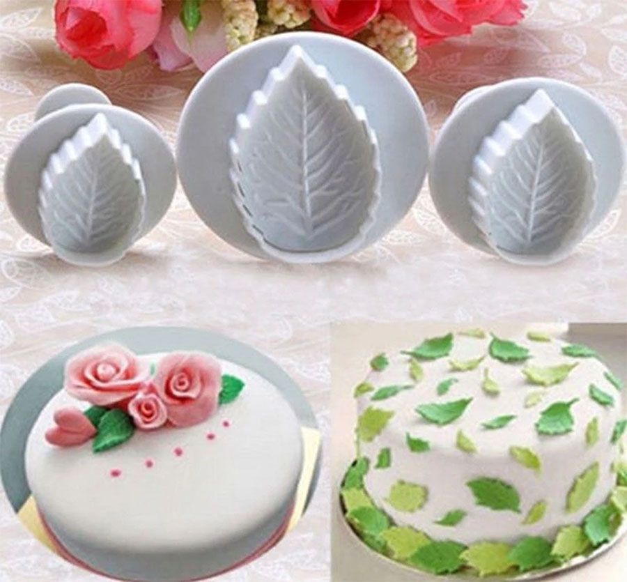 Molde expulsor hoja de rosa para fondant o porcelanicrón