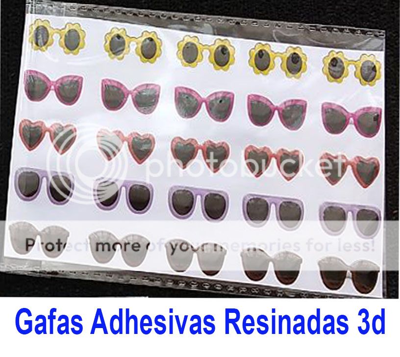 Gafas adhesivas meribel resinados para manualidades fomy goma eva 25pz