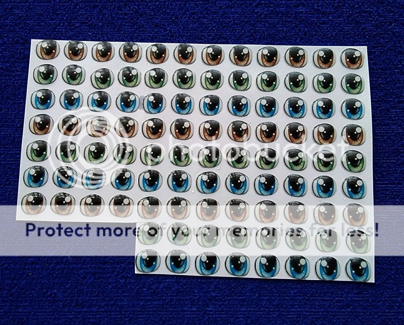 Set Ojos adhesivos destellante multicolor sticker de 1cm por 12p