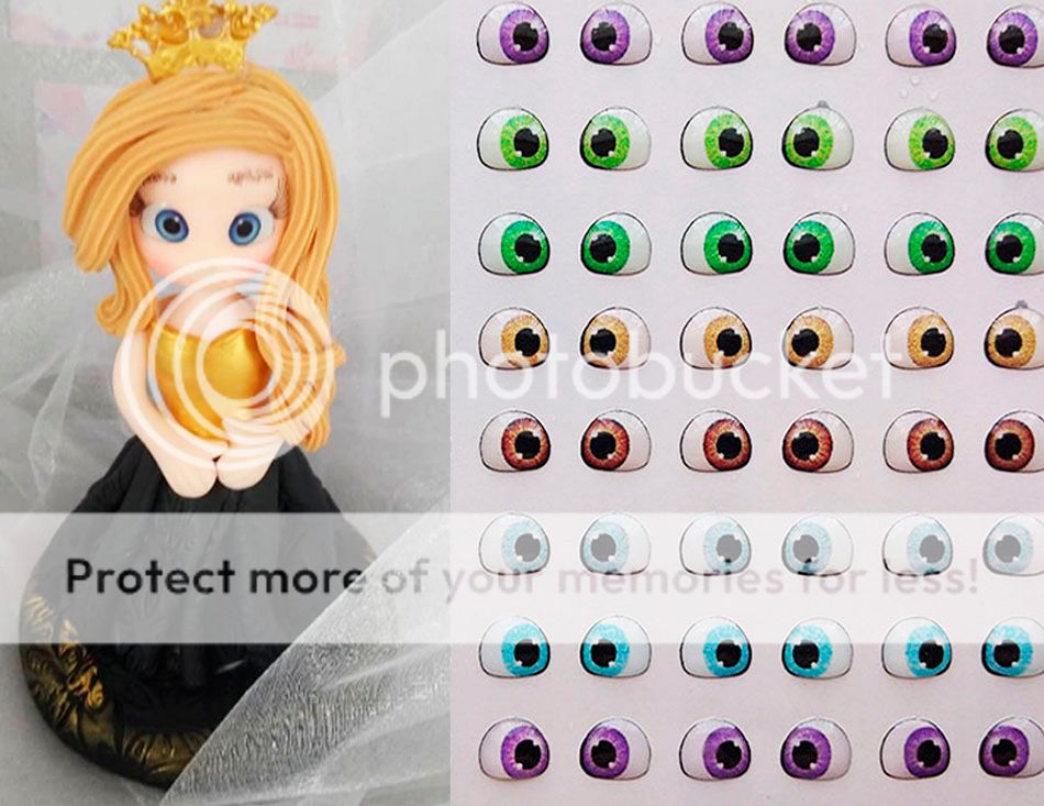 Blister de Ojos Adhesivos Resinados efecto 3d Pegatina Sticker Para Muñecas Y Manualidades en General Para Goma Eva Y Fofuchas Muñecas En Pasta Fría O Porcelanicrón Decoración Tarjetas 12 piezas