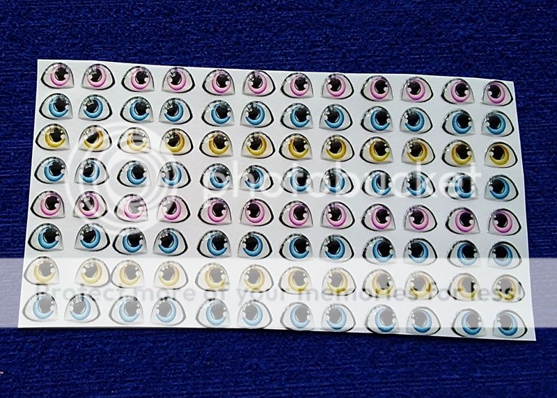 Ojos adhesivos de 1cm despegables sticker resinados 3d 12pz