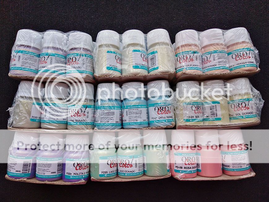 pinturas acrilicos perla dorada para manualidades