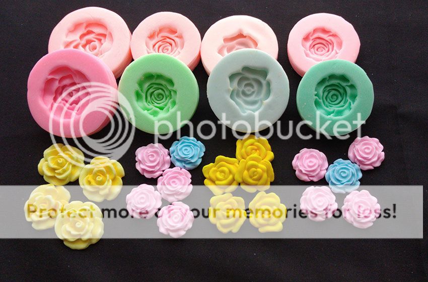 Set moldes en silicona rosas para pastillaje en pasta moldeable
