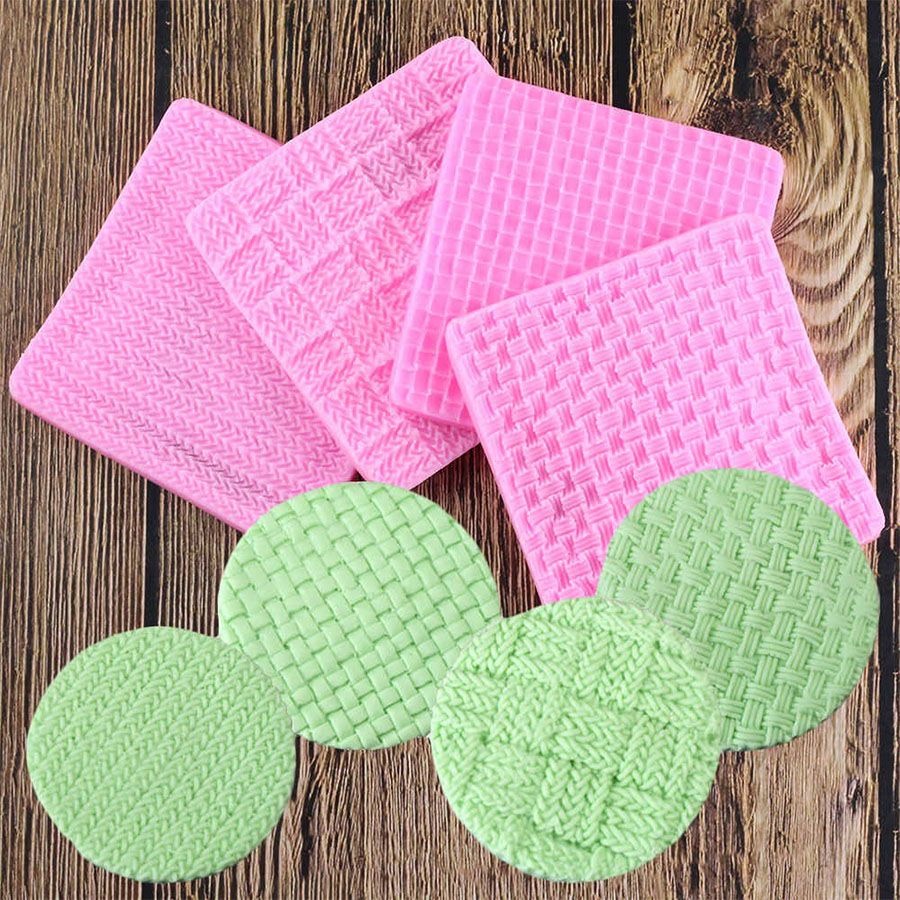 Molde en silicona tejidos de lana para pasta o fondant 1pz