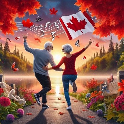 (resized)couple & Canadian flag