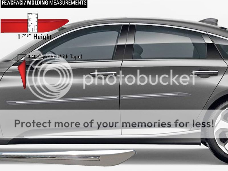 HONDA ACCORD 4 DOOR CHROMELINE PAINTED BODY SIDE MOLDING 2018-2022 copy