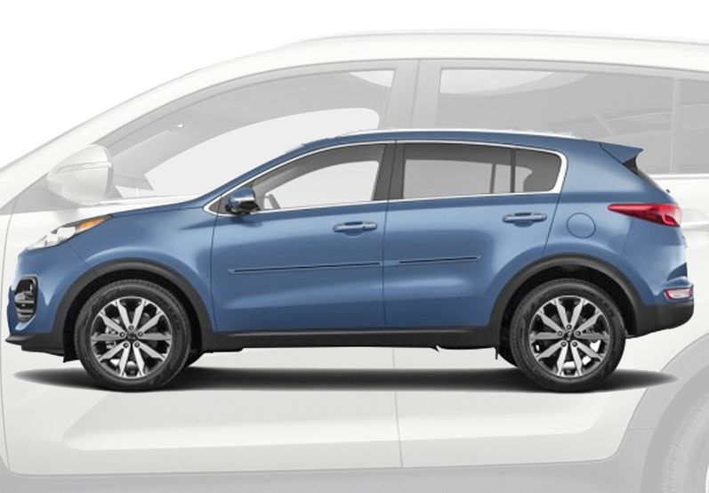 KIA SPORTAGE PAINTED MOLDINGS WITH A COLOR INSERT 2017- 2022