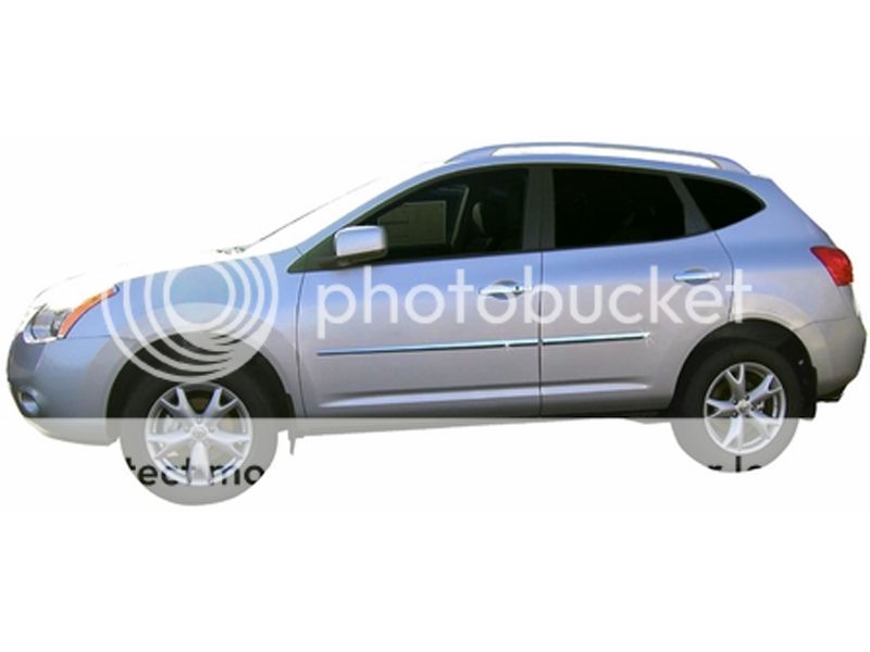 NISSAN ROGUE PAINTED Chrome Insert BODY SIDE MOLDING 2008- 2013