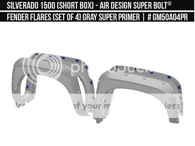 Silverado 1500 Fender Flares 2022-2023 gray prime