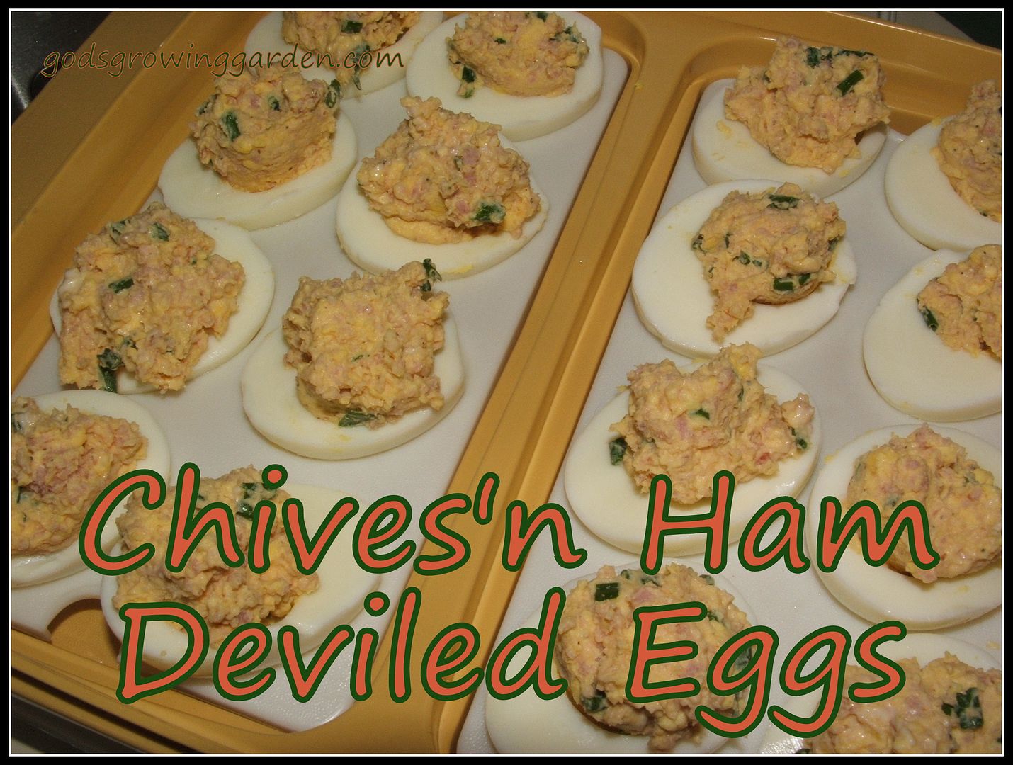 Chives'n Ham Deviled Eggs