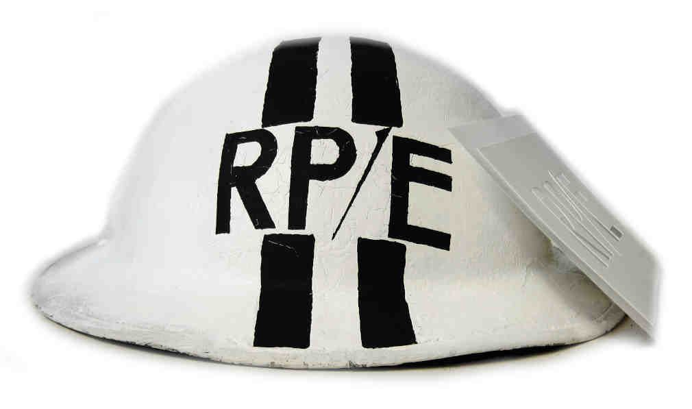 repair party electricity helmet stencil