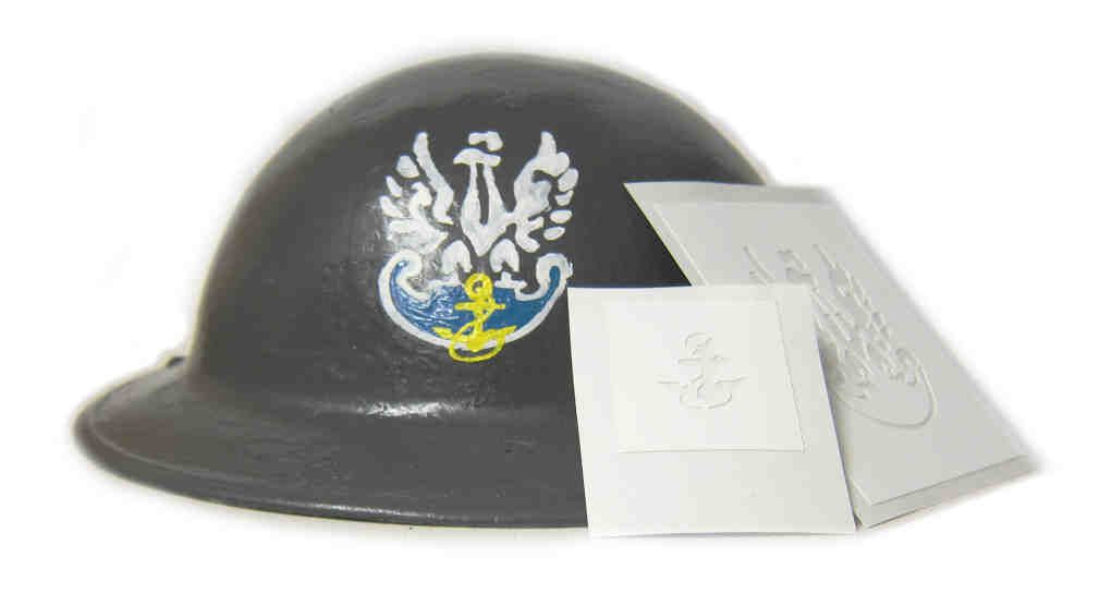 Polish Navy in Exile Helmet Stencil