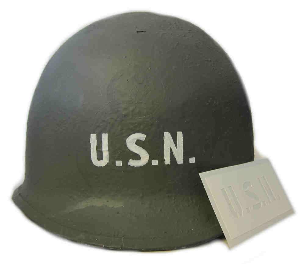 US Navy Helmet Stencil WWII