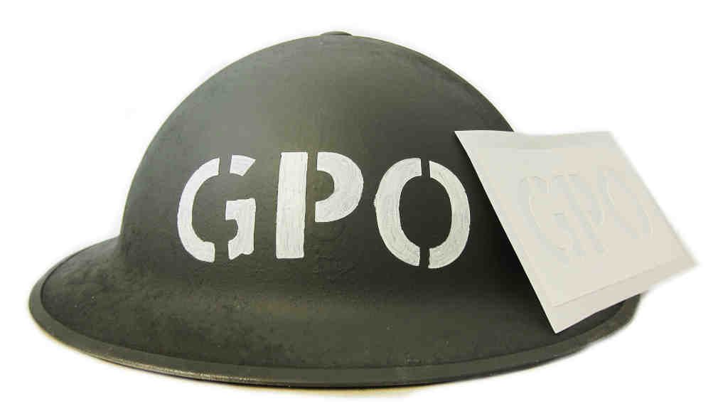 GPO Rescue Helmet Stencil WW2