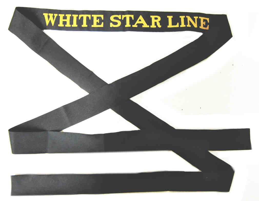 Titanic Ratings Cap Tally Badge Hat Wreath White Star Line