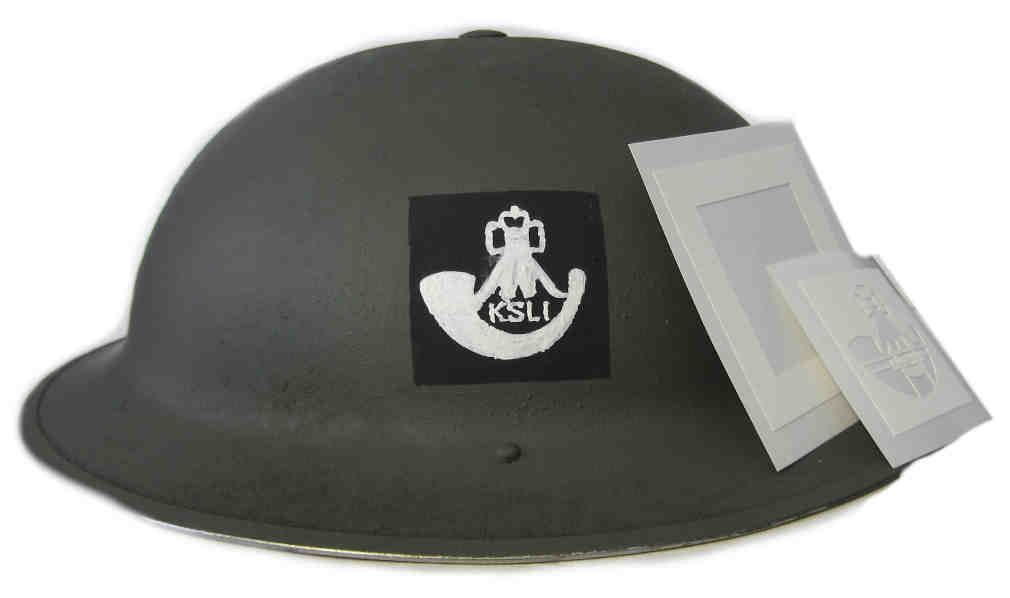 WWII Kings Shropshire Light Infantry Helmet Stencil WW2