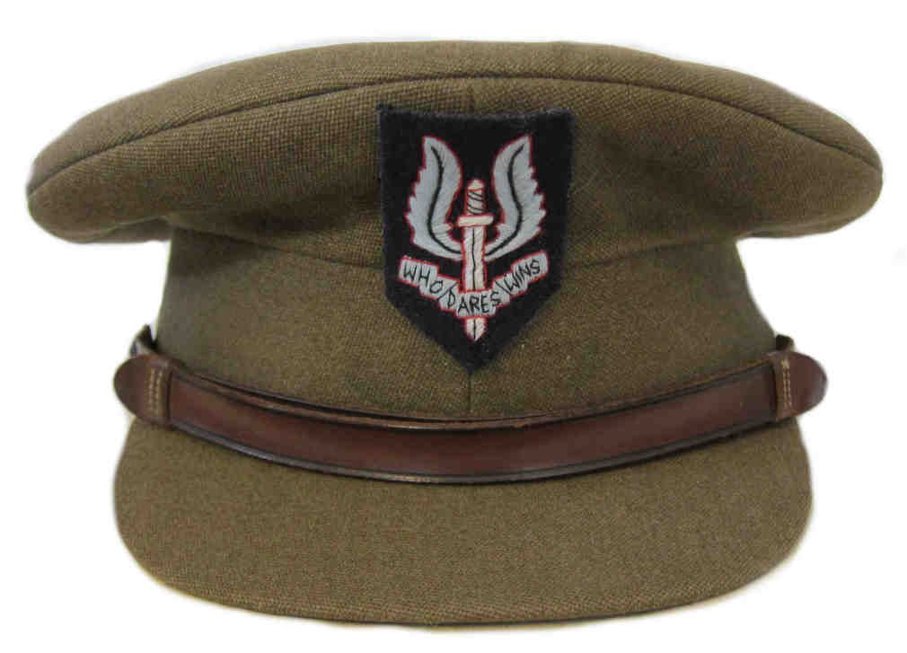 WW2 SAS Cap Badge - WWII Special Air Service Cap Badge on Officers Cap