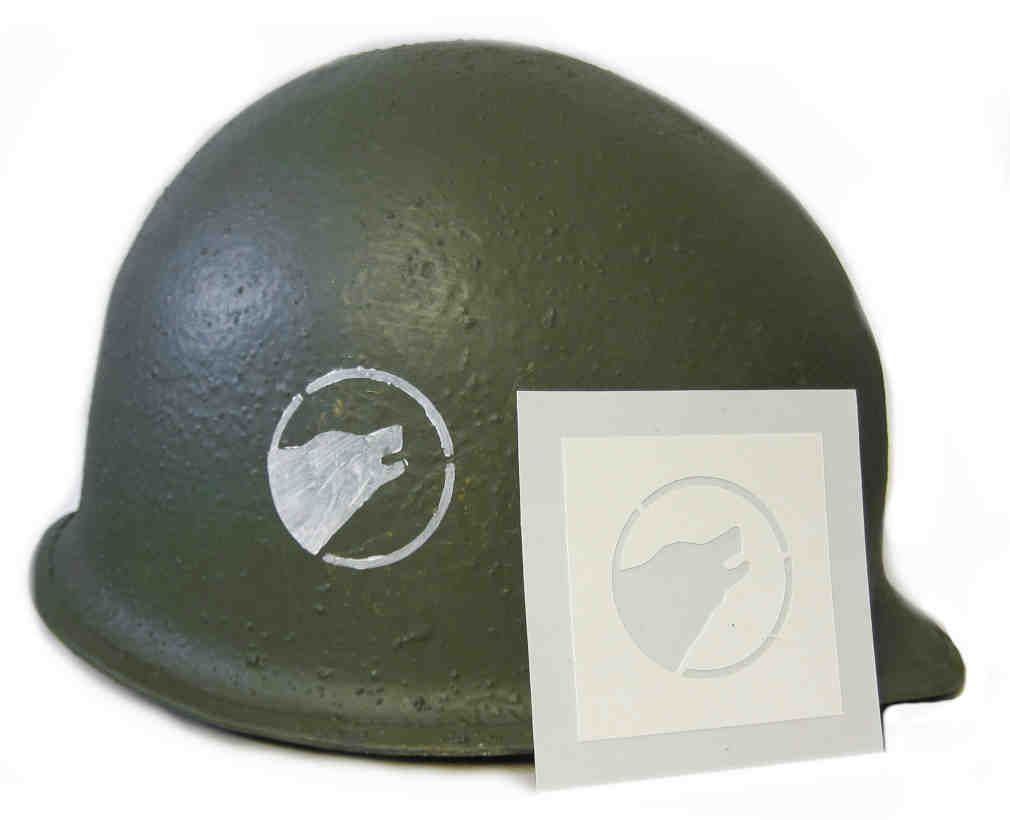 104th Infantry Division Timberwolves Wolf Helmet Stencil