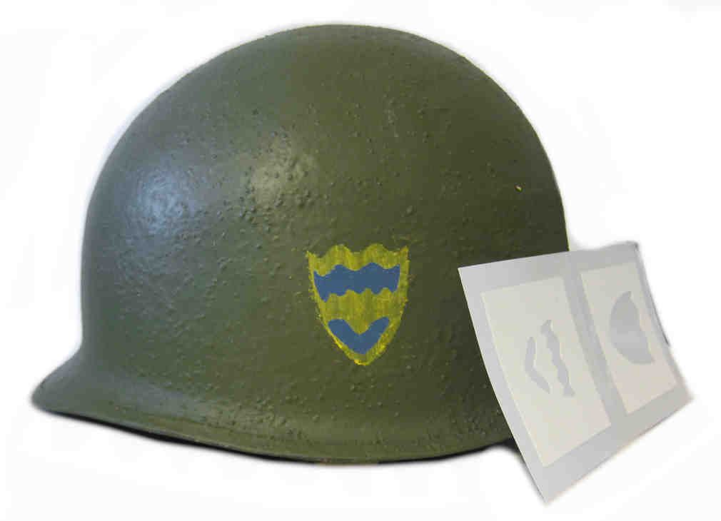 104th Infantry Division Timberwolves Shield Helmet Stencil