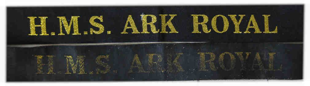 British ww2 Royal Navy Tallies - Ark Royal