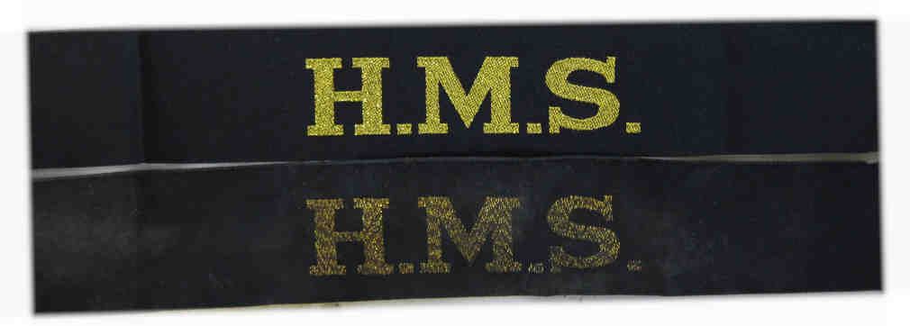 British ww2 Royal Navy Tallies - Hood