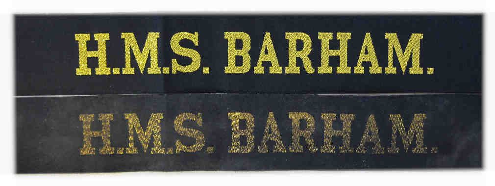 British ww2 Royal Navy Tallies - Hood