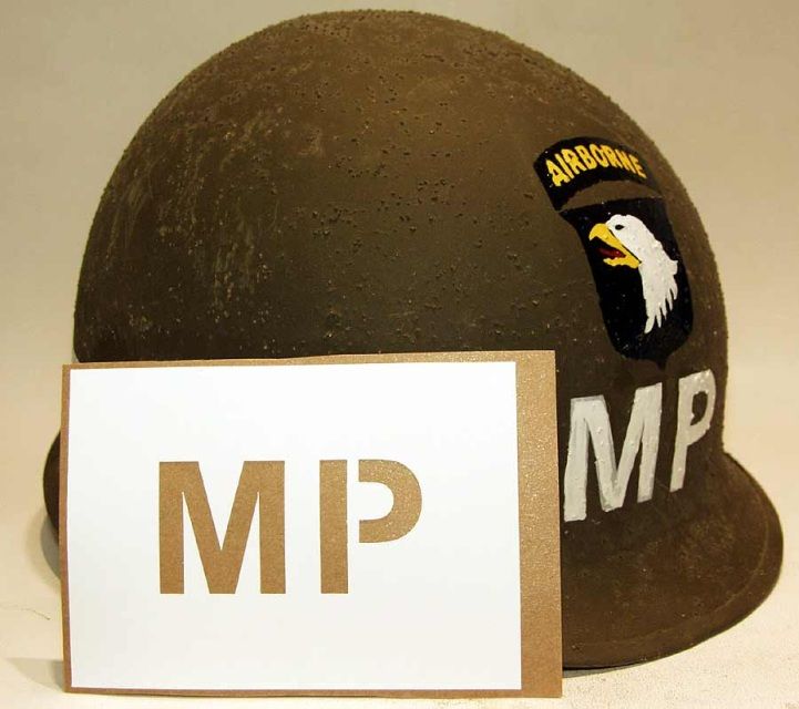 US Helmet Stencil MP Military Police