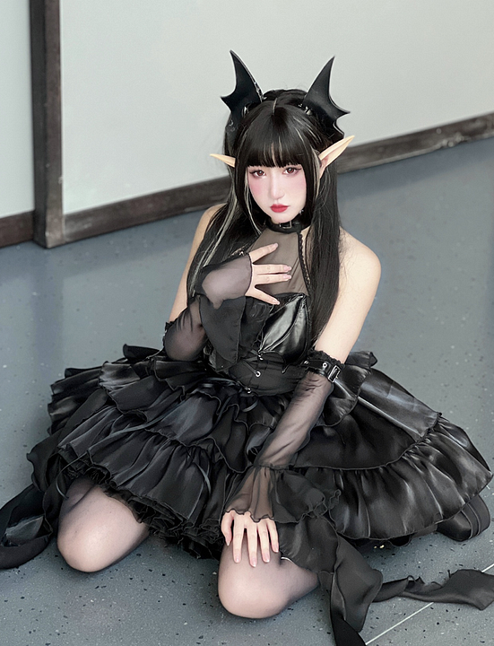 Succubus Gothic Lolita Dress JSK by Diamond Honey (DH350) Succubus Gothic Lolita Dress JSK by Diamond Honey (DH350)