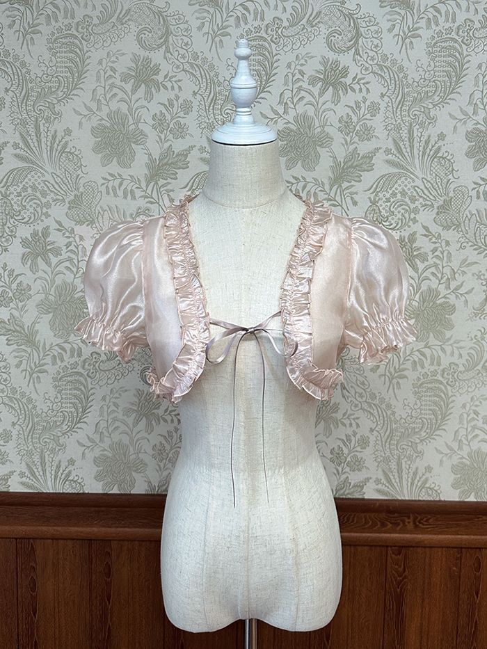 l*a様 organdy bolero lace patchwork ライトブル Lace Bolero IL305 - Acubi style | LEWKIN