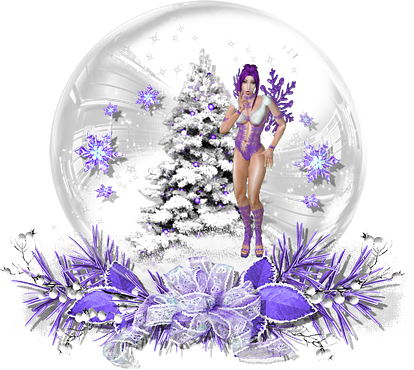 Queen of Hearts  Purple Snow Globe  2 
