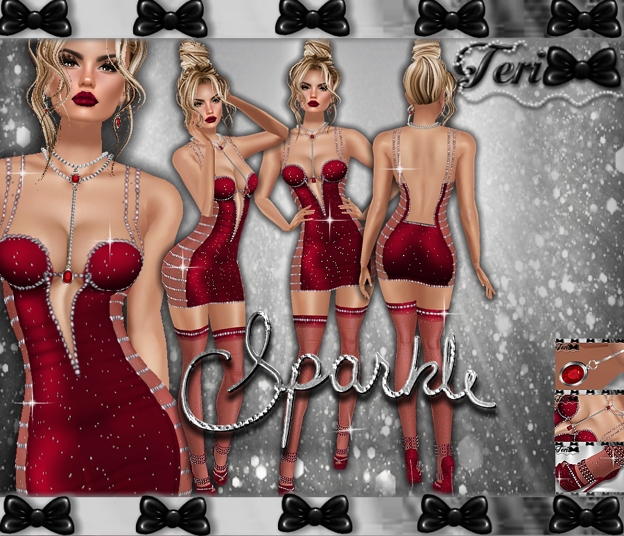 red sparkle dress pp