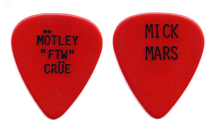 Vintage Motley Crue Mick Mars Red FTW Guitar Pick - 1983