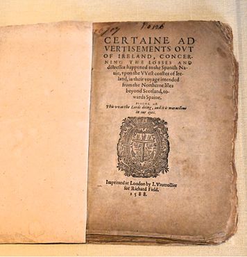 Pamphlet celebrating The Armada, published Sept 1588