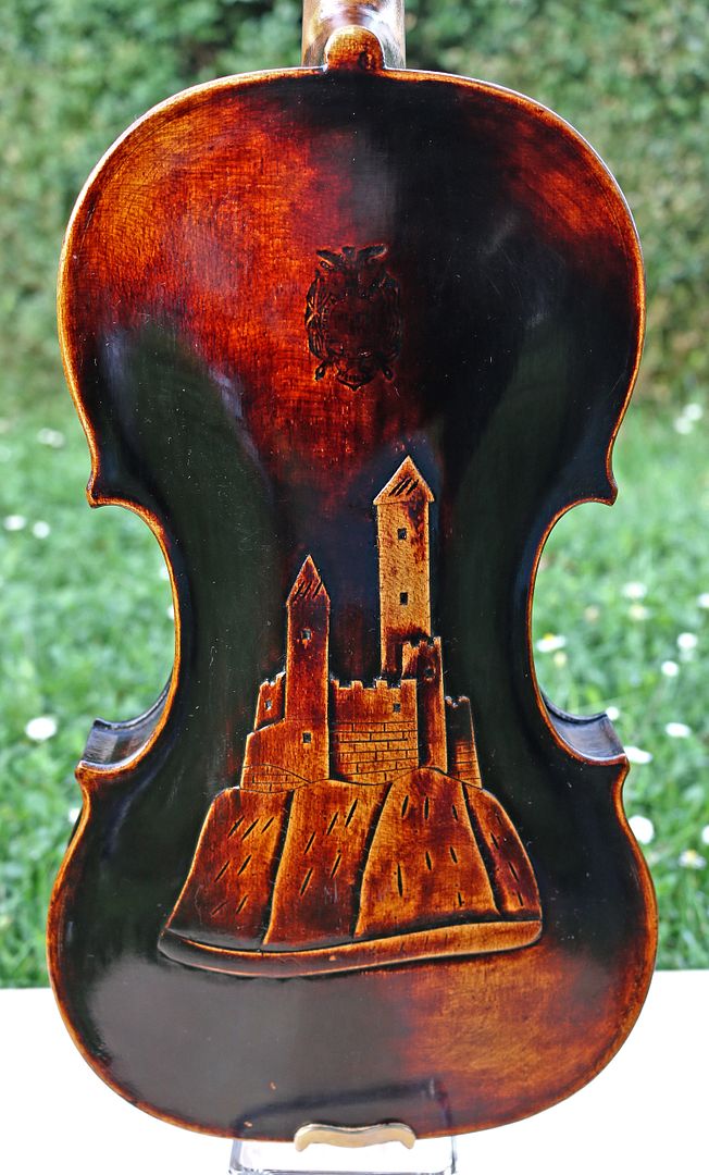 19th century OLD ANTIQUE BOHEMIAN VIOLIN with handcrafted