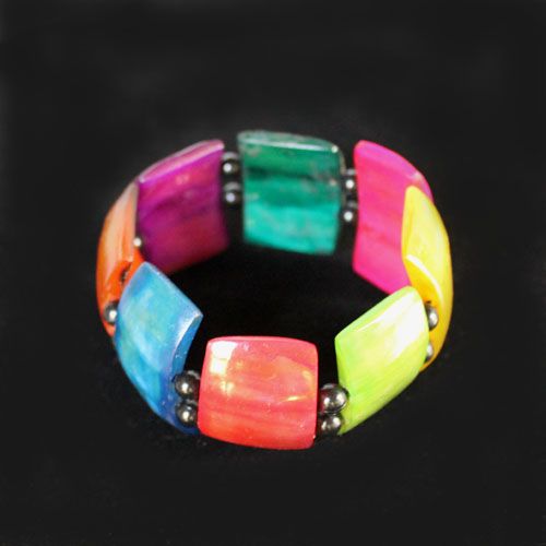 Bracelet en corne multicolore