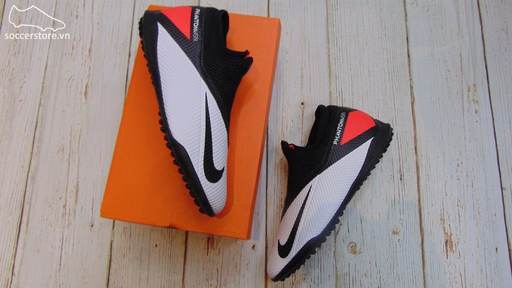 Giày bóng đá Nike Phantom VSN II Academy DF TF- White/ Black/ Laser Crimson CD4172-106