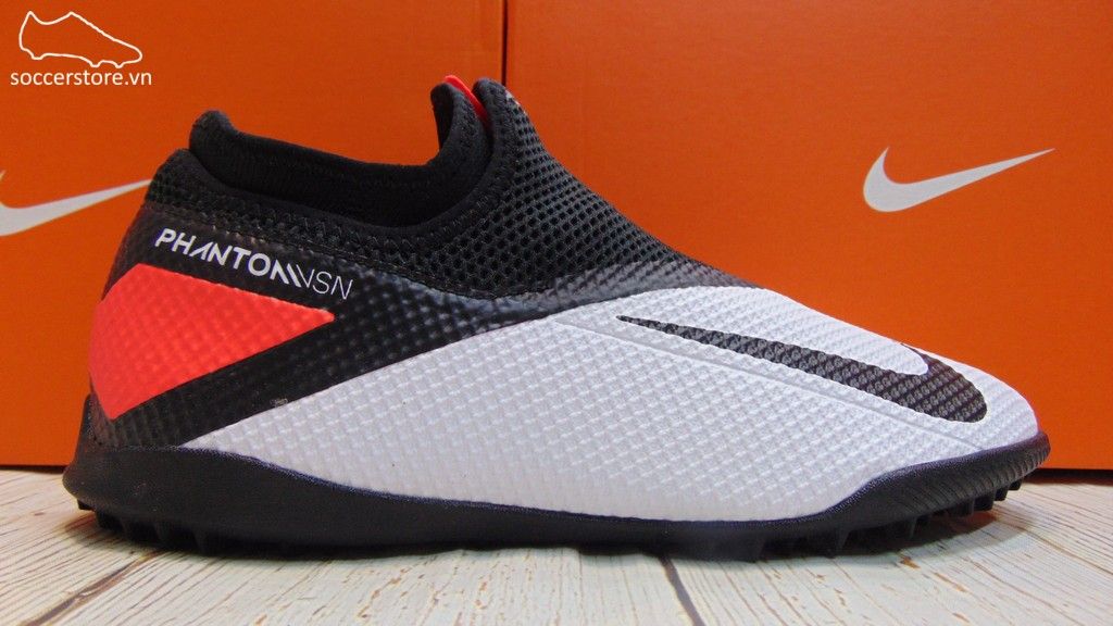 Giày bóng đá Nike Phantom VSN II Academy DF TF- White/ Black/ Laser Crimson CD4172-106