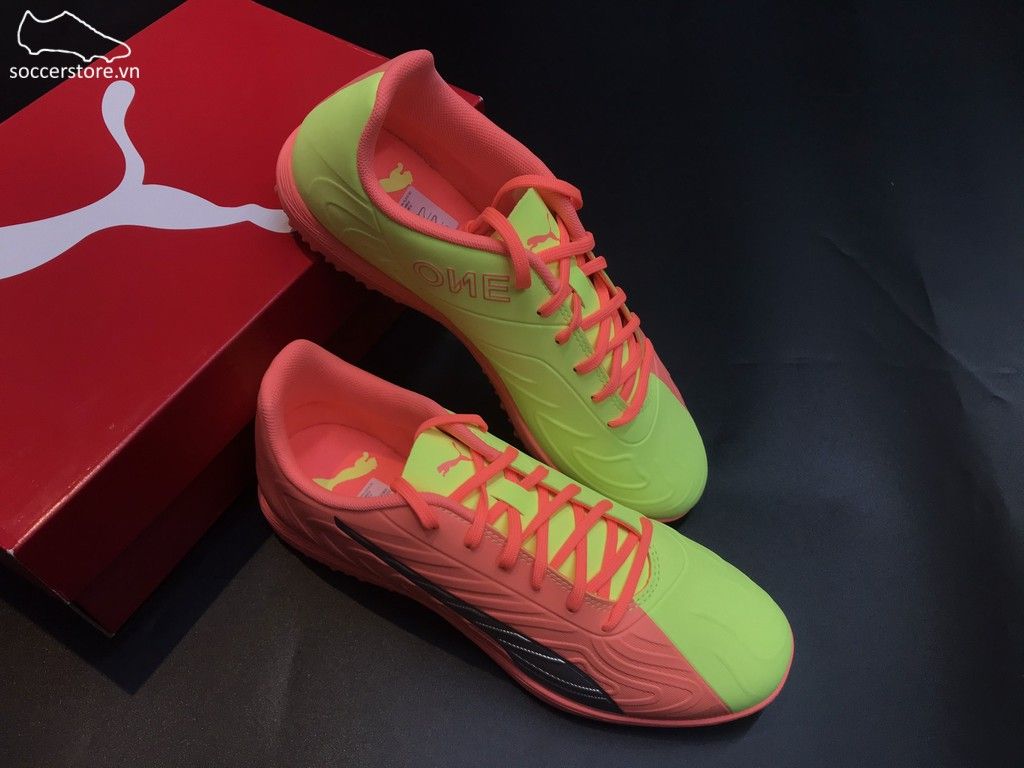 Puma One 20.4 TT Rise pack- Energy Peach- Fizzy Yellow/ Silver 105968-01