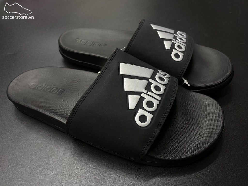 Dép Adidas Adilette Comfort Slides - Core Black/ Silver Metallic G28386