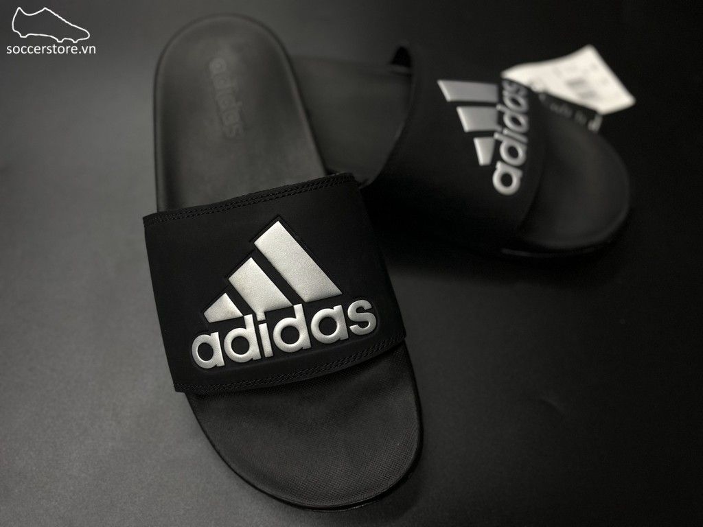 Dép Adidas Adilette Comfort Slides - Core Black/ Silver Metallic G28386