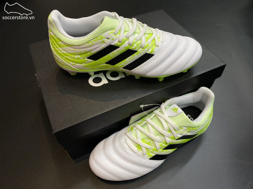 Adidas Copa 20.3 FG Uniforia- White/ Core Black/ Singal Green G28553