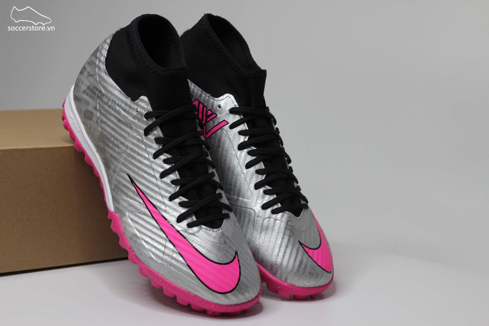 Nike Mercurial Superfly 9 Academy TF 25 XXV Zoom màu bạc FB8398-060