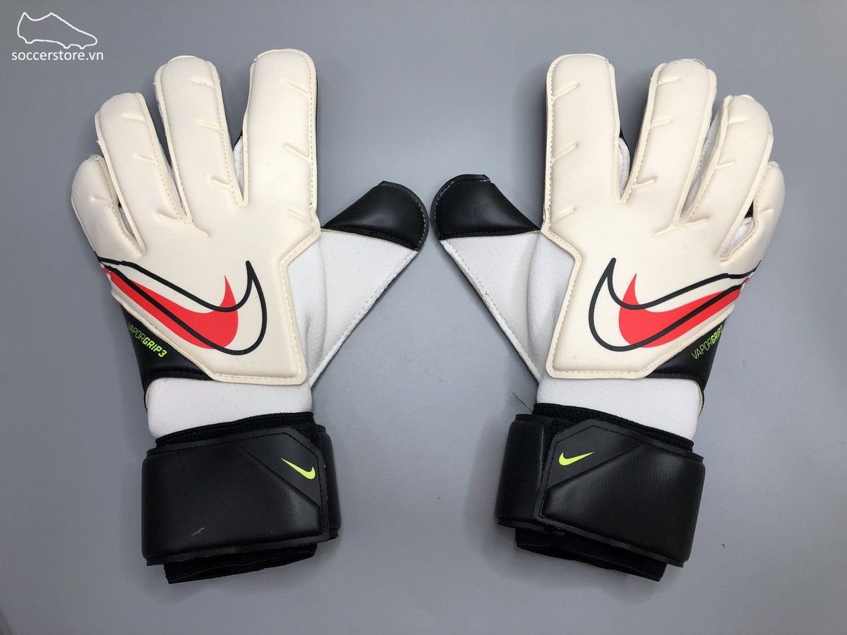 Găng tay thủ môn Nike Vapor Grip 3 GK Gloves màu trắng đen CN5650-101