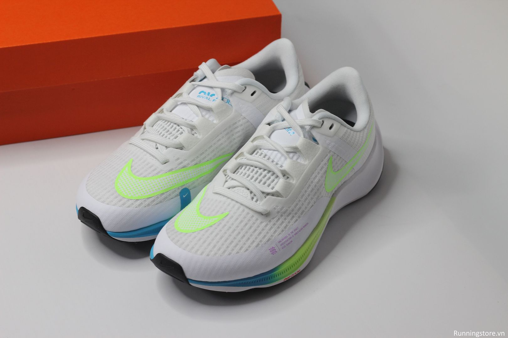 Nike Rival Fly 3 Air Zoom- White/ Blue Lightning/ Lime Blast CT2405-199