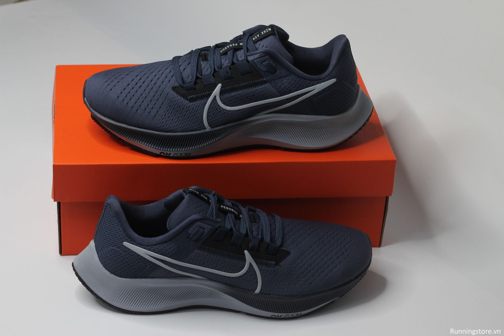 Nike Pegasus 38 - Thunder Blue/Black/Dark Obsidian/Wolf Grey- CW7356-400