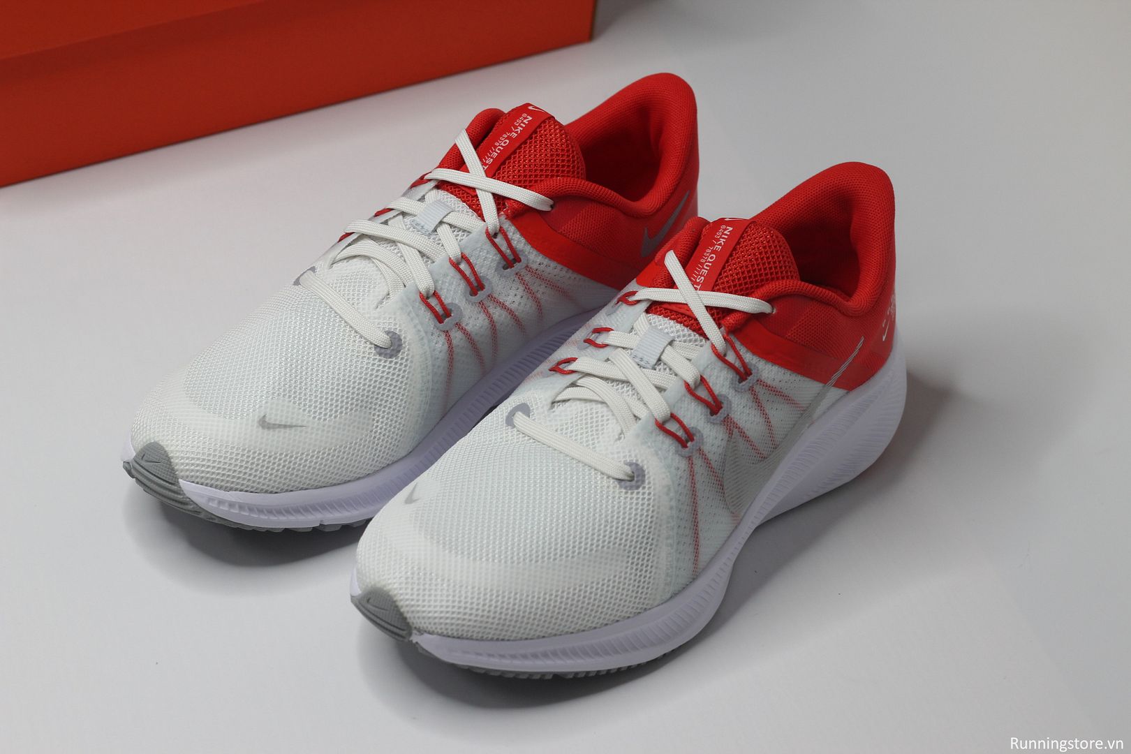 Nike Quest 4- White/ Chile Red DA1105-100