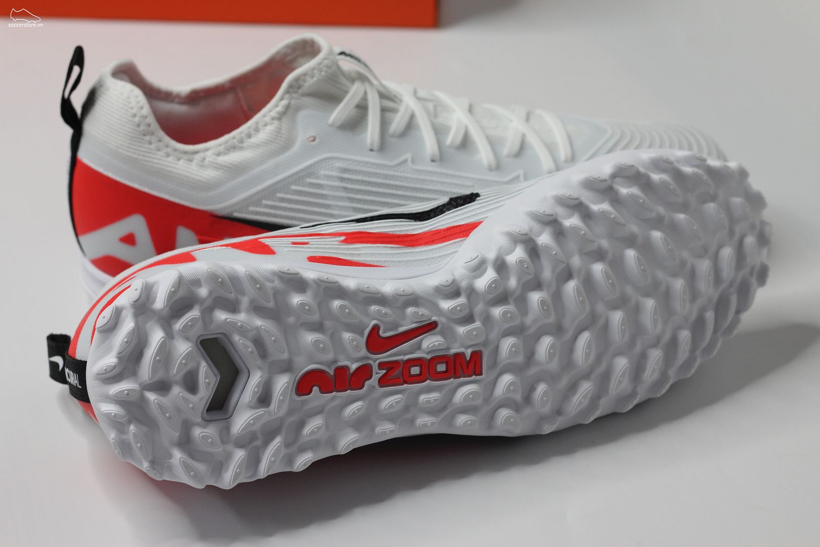 Nike Mercurial Vapor 15 Pro TF Air Zoom trắng đỏ- Ready pack DJ5605-600