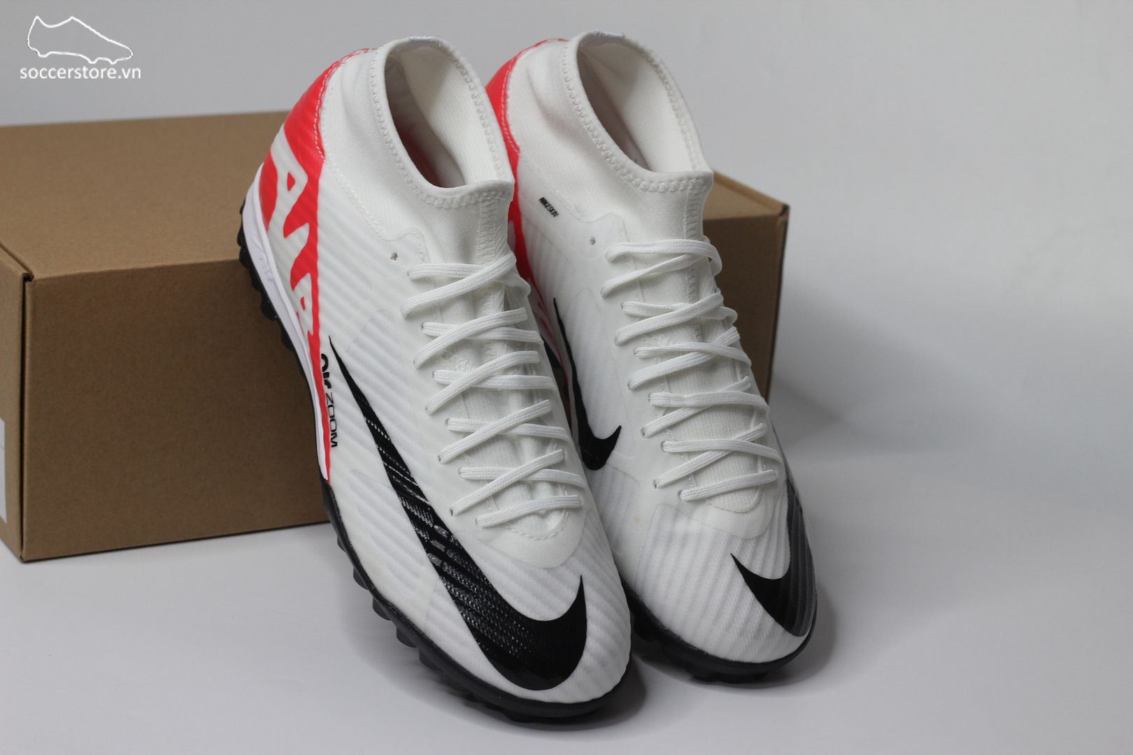 Nike Mercurial Superfly 9 Academy TF Air Zoom Ready pack màu trắng đỏ DJ5629-600